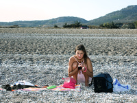 Maria PEE ON THE BEACH