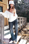 Denise Milani - White Sweater