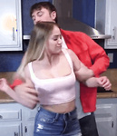 Ripped Her Shirt And Boobs Out Gif