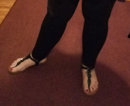 Relaxing with a belly and pussy full of cum.