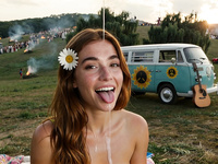 Free-Spirited Hippie Blonde Rides You at Woodstock 1969 ???? Busty Natural POV