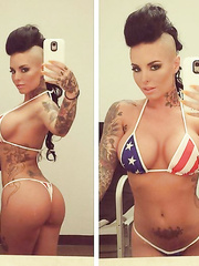 Christy Mack with American Flag Bikini