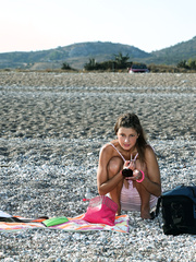 Maria PEE ON THE BEACH