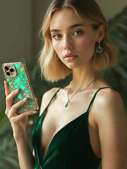 Sexy girl  in green dress