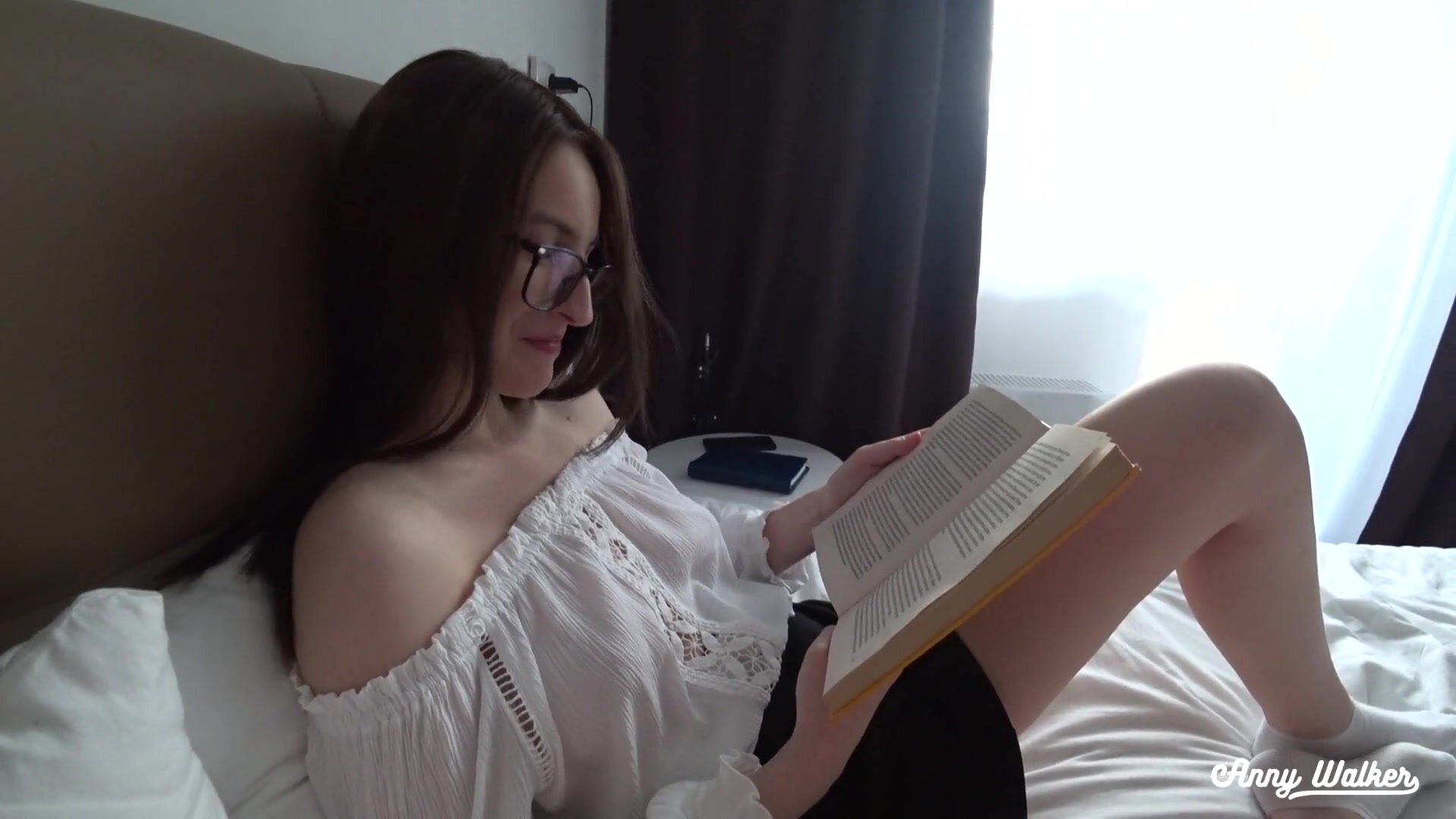 Anny walker Hot Stepsister reading a book and playing with my dick - Anny  Walker(1080P)