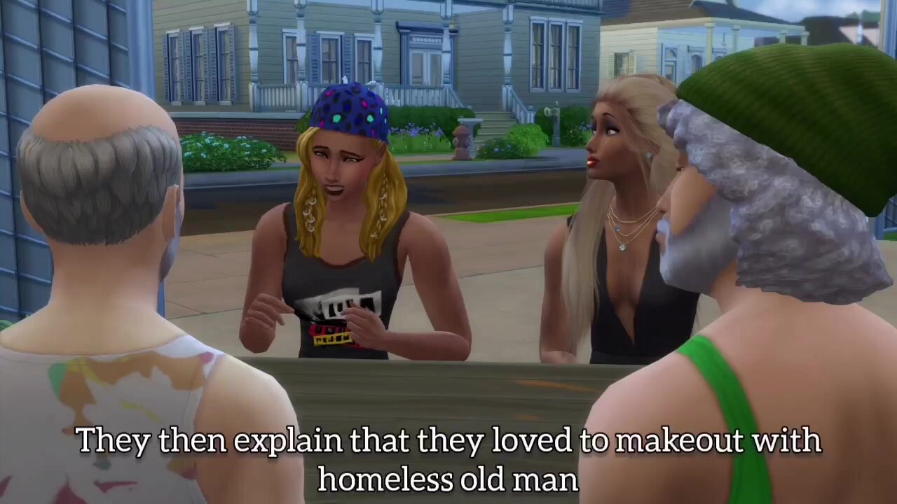 The Sims 4:Dirty slut make out with homeless