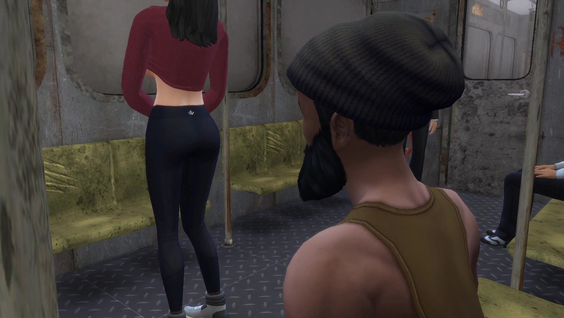 The Sims 4:Horny Slut Gets Fucked by Homeless Men part 1