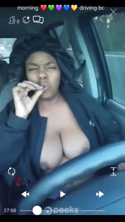 Big Black Boobs In Car - Ebony driving boobs out big tits