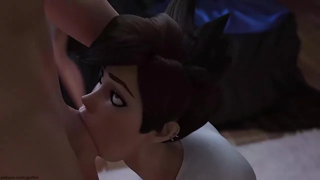 Sex Games Overwatch Tracer Blowjob & Deepthroat - HD 720p