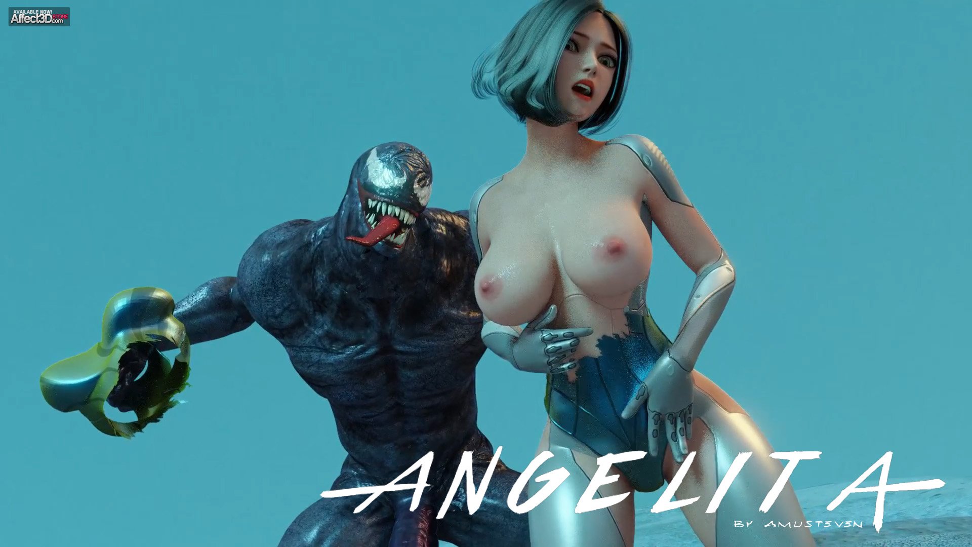 1920px x 1080px - Big Tits Angelita fucked hard by a monster in a 3d animation